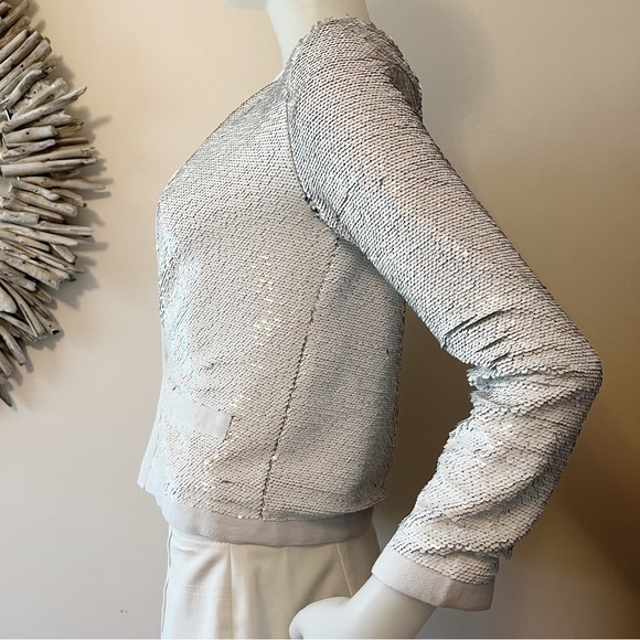 IIJIN White Silver Sequin Sequined Jacket Small - Picture 4 of 11